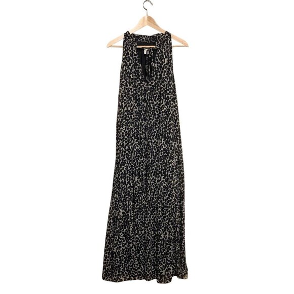 H&M Dresses & Skirts - H&M Leopard Maxi Dress XL Halter Style Key Hole Opening Mob Wife Baddie